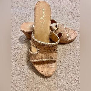Jack Rogers Sloane Cork mid wedge sandal NEW!
